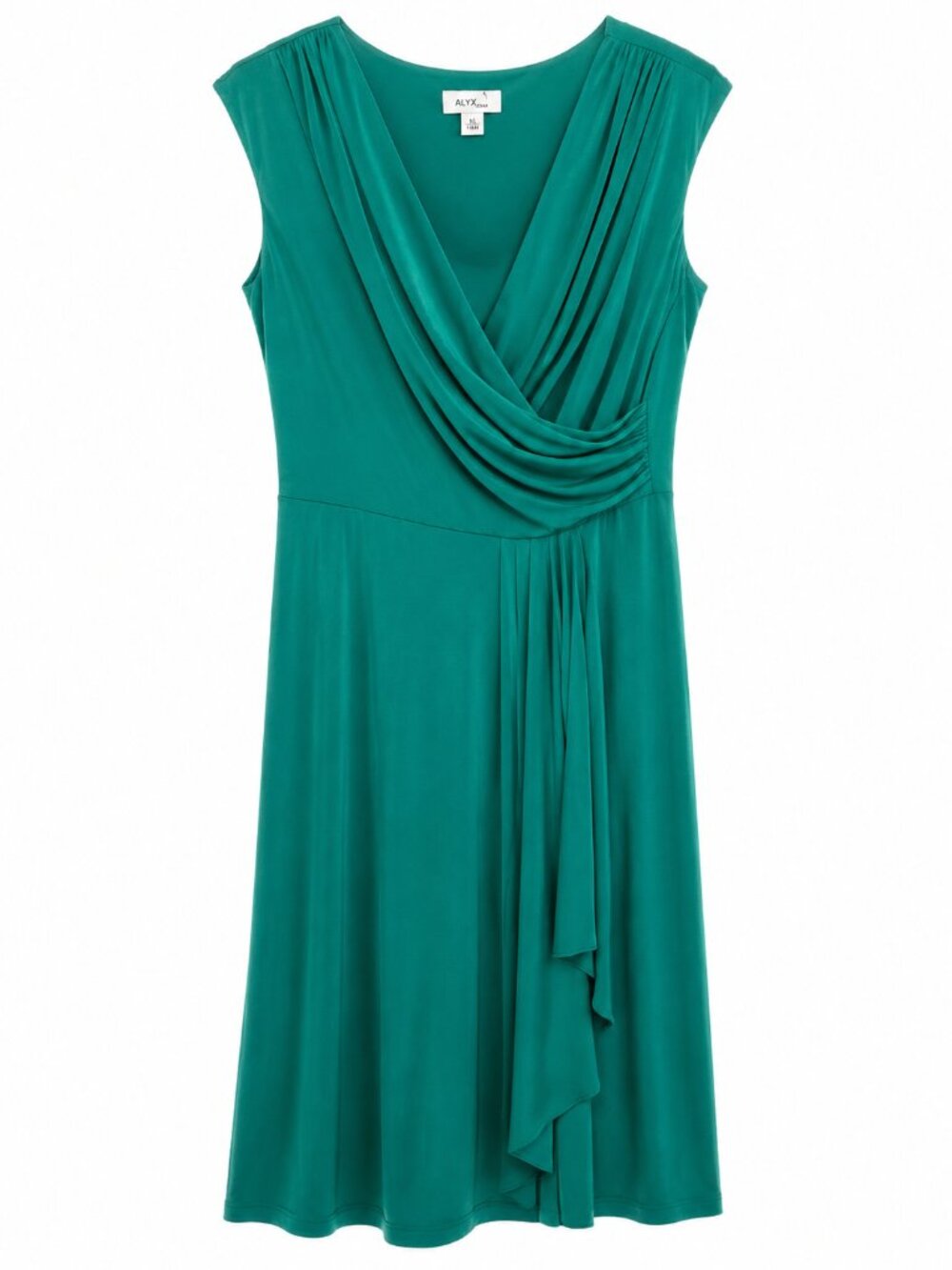 Green Cap sleeve midi dress